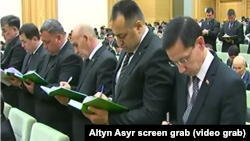 Turkmenistan. Meeting of state workers. Deputies. Altyn Asyr state TV May 8, 2018