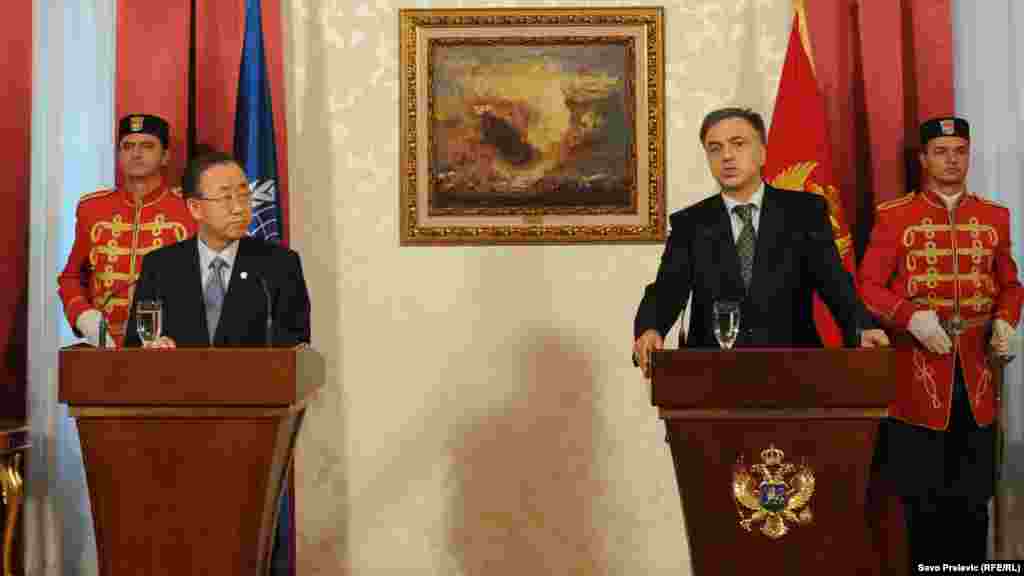 Ban Ki-mun sa predsednikom Crne Gore Filipom Vujanovićem 