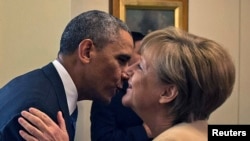 Барак Обама и Ангела Меркель в Белом доме 2 мая 2014