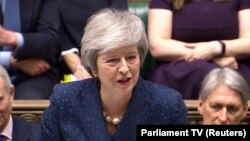 Theresa May u britanskom parlamentu, fotoarhiv