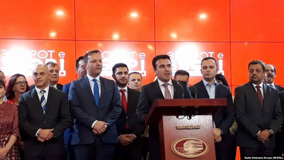 Премиерот Зоран Заев на прес-конференција во Влада, дава отчет за сработеното во првите 100 дена на власт. 