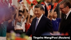 Kineski predsednik Si Đinping i predsednik Srbije Aleksandar Vučić na  ceremoniji u Velikoj dvorani naroda u Pekingu, 25. maj 2026. 