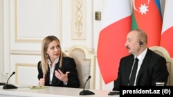 Corca Meloni və İlham Əliyev mətbuata bəyanatlarla çıxış ediblər.