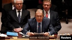 Russian Foreign Minister Sergei Lavrov says the UN Security Council has become a tool to "rubber stamp" decisions by Western countries.