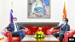 Претседателите на Словенија и Северна Македонија, Борут Пахор и Стево Пендаровски во Скопје, 25 септември 2020