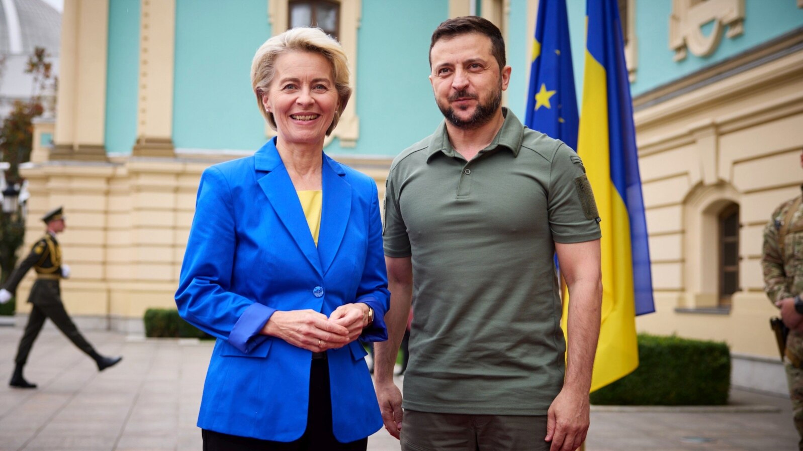 Ursula von der Leyen și Volodimir Zelenski, Kiev, 15 septembrie 2022.