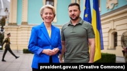 Ursula von der Leyen și Volodimir Zelenski, Kiev, 15 septembrie 2022.