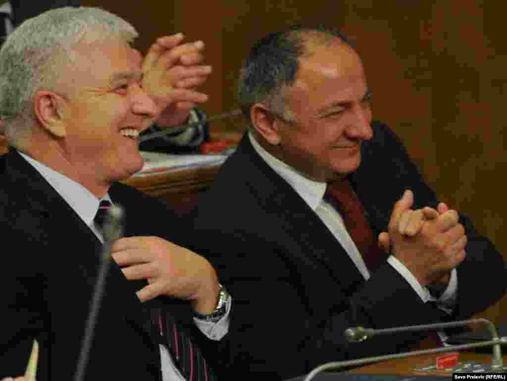 Crna Gora - Dušku Markoviću i Vujici Lazović na ¨Premijerskom satu¨ je bilo zabavno, 10.05.2011. Foto: RSE / Savo Prelević