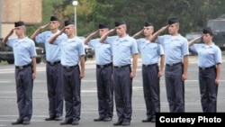 Kosovo Security Forces (KSF), eight new cadets giving oath, 13Sept2013