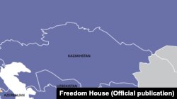 Казахстан на карте в докладе неправительственной организации Freedom House.