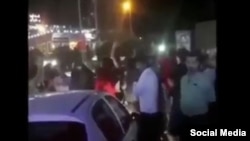 Screen-grab of a video reportedly showing anti-government protest in the city of Bandar Abbas in southern Iran on January 29, 2018.