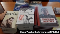 UKRAINE, KIEV – books by Ukrainian director Oleg Sentsov, Radio Svoboda author Stanislav Aseev, journalist of the Krym.Realii Nikolay Semena in the Verkhovna Rada of Ukraine, 19Feb2019