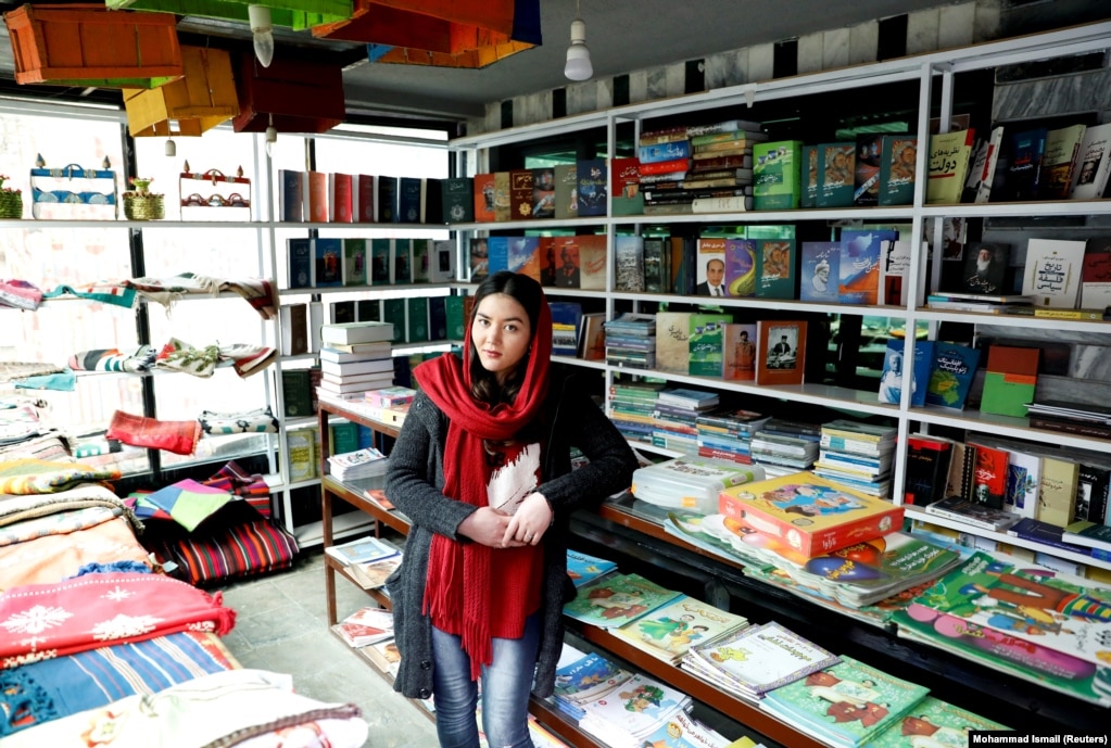 Zarghona Haidari, 22, works at a book store. "I'm not very optimistic about peace. I don't think the Taliban will make a deal with the government."