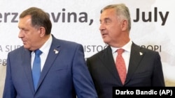 Milorad Dodik i Milo Đukanović na samitu Proces saradnje u jugoistočnoj Evropi (SEECP) u Sarajevu, 9. juli, 2019.