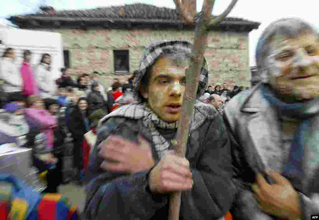 Parades have included astronauts, "Augustine the Fool," multiple Santa Clauses, and...frozen peasants?