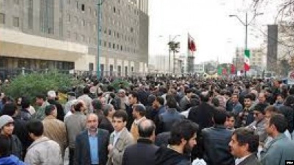 Iran - Government retirees protest in fron of parliament, demanding guarantee in budget for their pensions. January 2, 2019