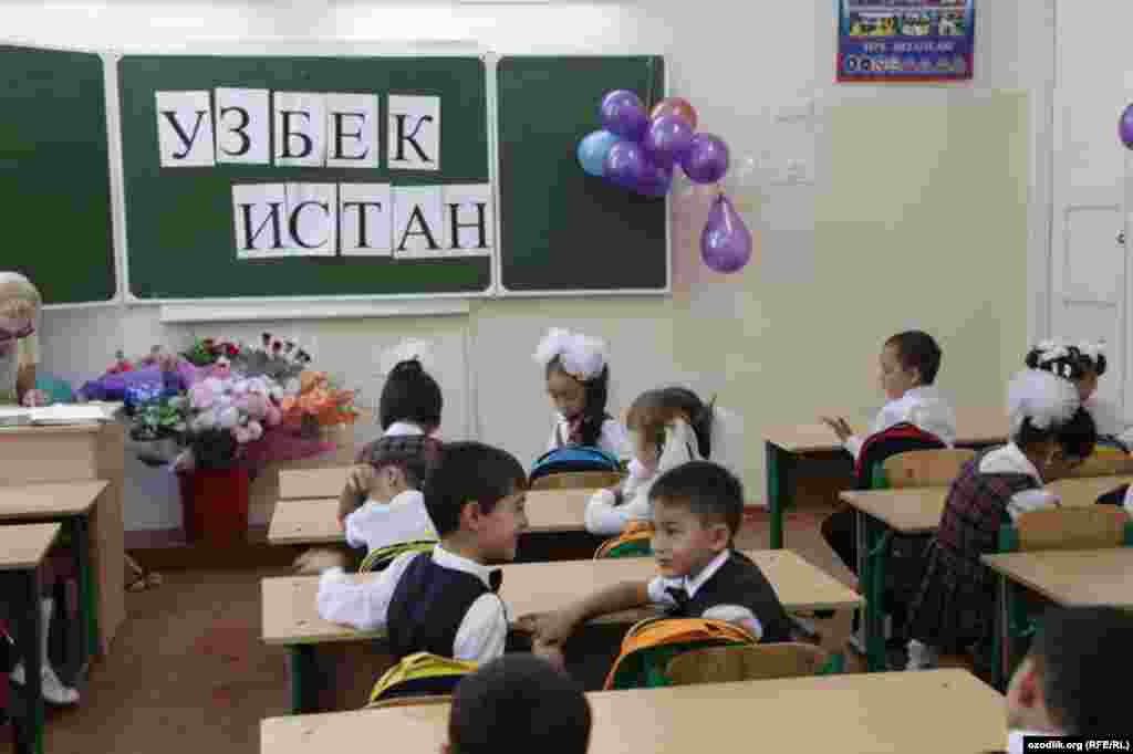 First-graders in Tashkent on September 3.