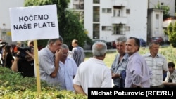 Protest radnika pretisa, Sarajevo, 1. avgust 2012.