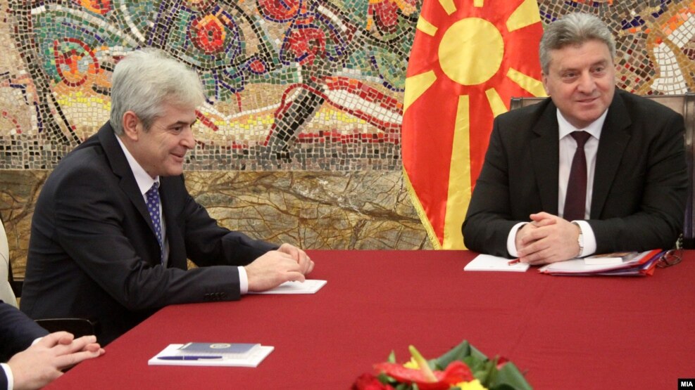 Kreu i BDI-së Ali Ahmeti dhe Presidenti i Maqedonisë, Gjorge Ivanov