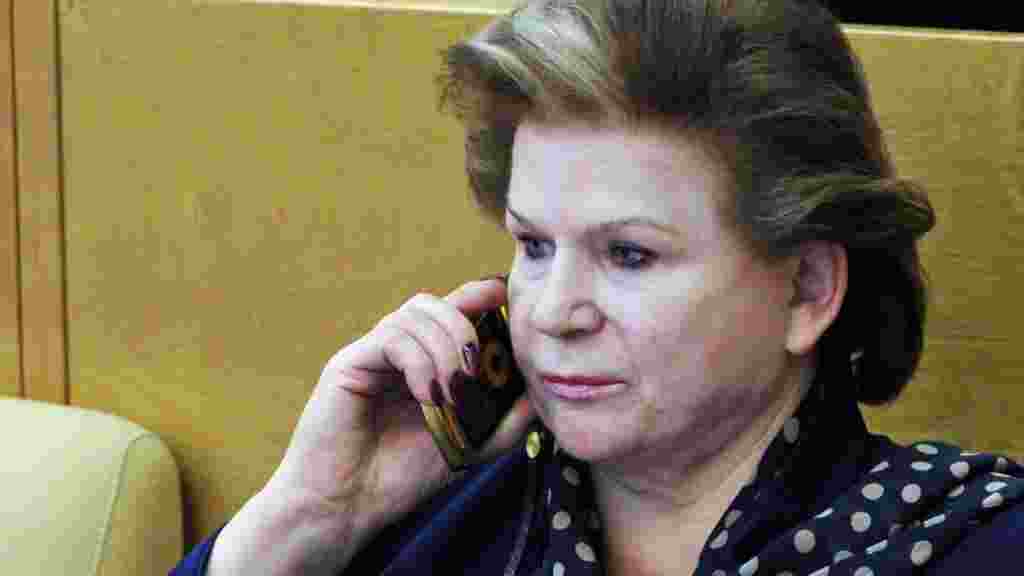 Tereshkova at a State Duma plenary session in Moscow on January 13