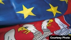 Zastave Srbije i EU, bez datuma