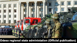 Odesa's regional police said that 2,500 police and National Guard troops were patrolling the streets of Odesa.