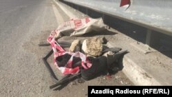 Sumqayıt-Bakı yolunda 6 tələbənin ölümü ilə nəticələnən qəzadən qalan görüntü, 9 mart 2017