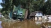 Дома в российском Тулуне после наводнения