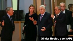 Federica Mogherini și Mahmoud Abbas