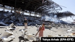 Pamje nga shkatërrimet nga lufta në Jemen