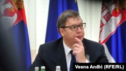 Serbia - President of Serbia Aleksandar Vucic at National Convention on the European Union in Belgrade. 3 October 2020