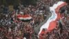Thousands of Iraqis, waving national flags, take to the streets in central Baghdad on January 24.
