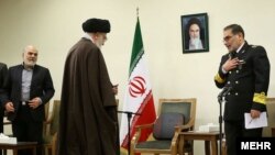 Ali Shamkhani, secretary of Iran's national security council, meets with IRI leader Ali Khamenei February.
