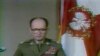 General Wojciech Jaruzelski broadcasts the declaration of martial law on national TV on December 13, 1981.