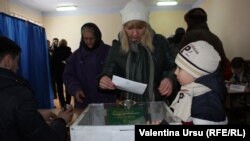 People vote during a referendum in the southern Moldovan autonomous region of Gagauzia on February 2.