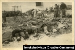 Жертви розстрілів у зовнішньому дворі тюрми на Лонцького
