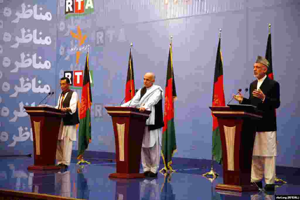 RFE/RL's Akbar Ayazi moderated the first ever debate between Afghan presidential candidates, August 2009.