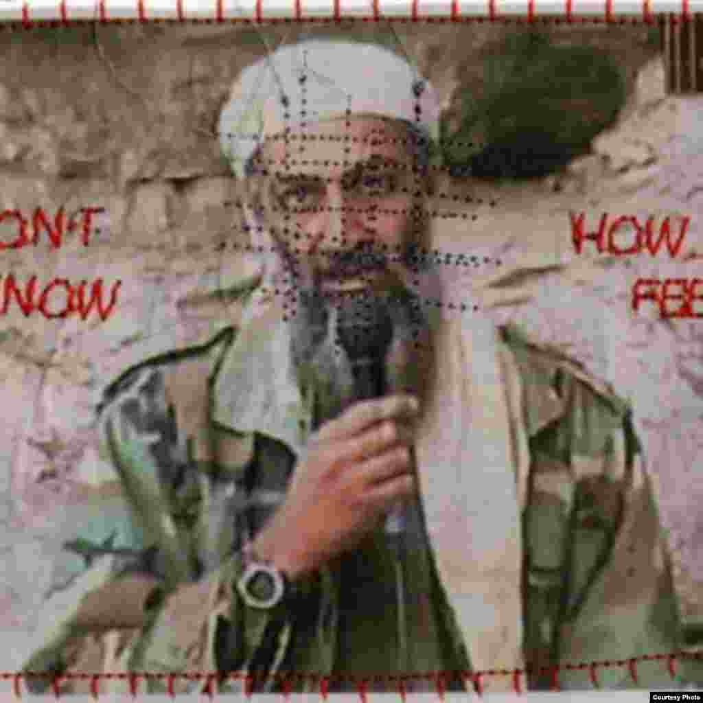 Reacția artiștilor la știrea zilei - Amy Wilson: „May 2nd, 2011 Bin Laden shot dead”. Source: „365 Days of Print” art blog.