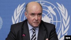 Switzerland -- Russian Deputy Foreign Minister Grigory Karasin speaks to journalists in Geneva, 08Jun2010.