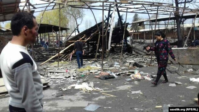 Бувайда деҳқон бозоридаги ёнғин оқибатлари