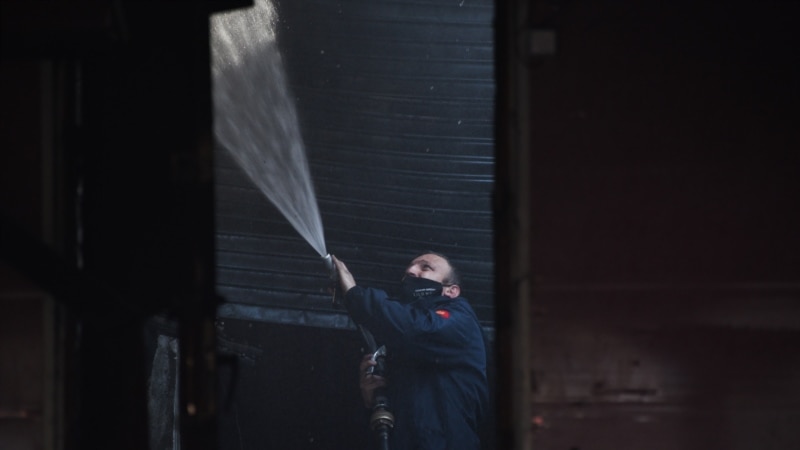 На тбилисском рынке «Лило» произошел пожар. ФОТО