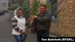 Dmytro Maruchok and his wife swung by the Kyiv central botanical gardens where they bought a ficus and palm tree at a knock down price. 