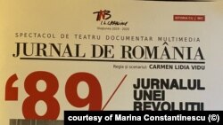 Afiș al spectacolului „Jurnal de România 89. Jurnalul unei Revoluții”