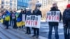 Пикеты в Нью-Йорке в поддержку Украины 22 января 2022 года