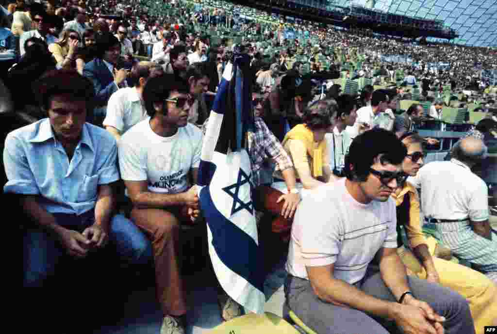 A memorial ceremony for the victims of the Palestinian gunmen the day after the tragedy.