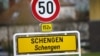 Luxembourg -- A street sign marks the beginning of the village of Schengen, January 27, 2016