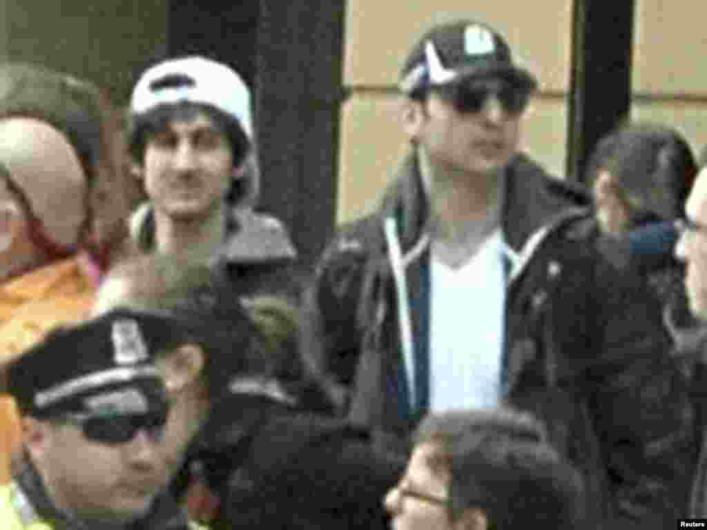 Tamerlan (right) and Dzokhar Tsarnaev are seen in a photo released by the FBI, dating from when they were being sought for questioning for the Boston Marathon bombings in April 2013.&nbsp;