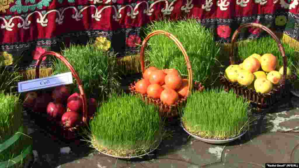 Sprouted wheat, grown in dishes ahead of Norouz, is one of the symbols of spring rebirth.