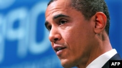 باراک اوباما رييس جمهور آمريکا در کنفرانس تغییرات اقلیمی در شهر کپنهاک