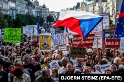 Protest împotriva premierului Andrej Babis și al noului ministru al justiției, Praga, 21 mai 2019